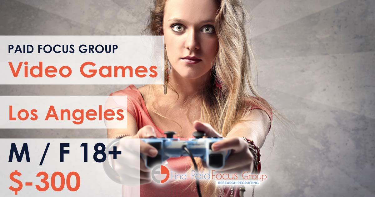 Los Angeles Paid Online focus group about video games- $300