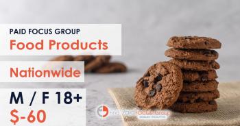 Nationwide Paid Online focus group about food products- $60