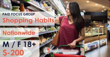 Nationwide Paid Online focus group about Shopping Habits - $200