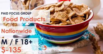 Nationwide Paid Online focus group about food products - $135