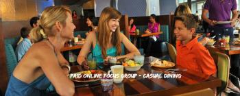 Paid Online Focus Group - Casual Dining