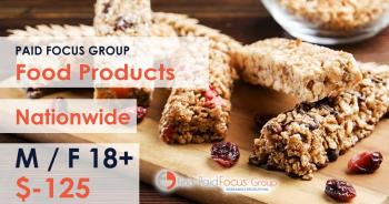 Nationwide Paid Online focus group about food products - $125